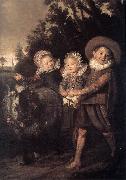 HALS, Frans Three Children with a Goat Cart oil